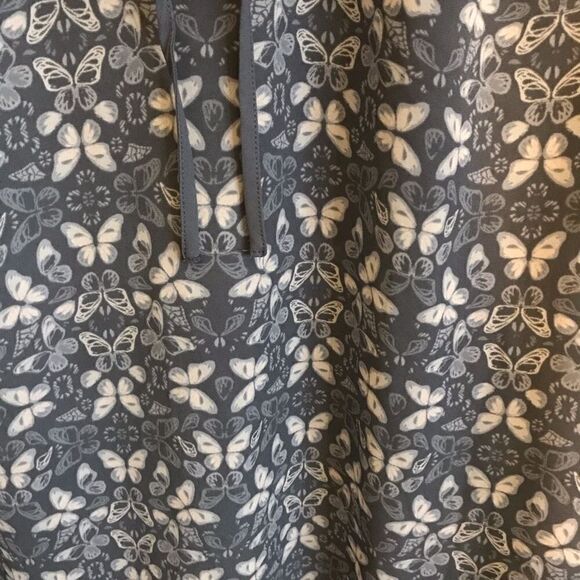 Lauren Conrad Top Blouse sleeveless lace collar Size XL ties butterfly print - Picture 4 of 6